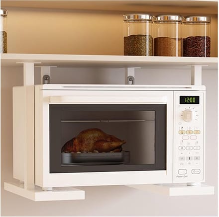Magnetron Oven Rek - Magnetron Houder - Keuken Opbergen - Zware Stalen Structuur - Max 80 LBS - Wit