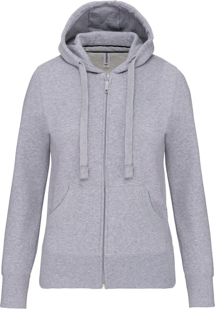 Kariban Damessweater met rits en capuchon K464 - Oxford Grey - S