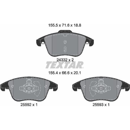 Remblokset TEXTAR 2433205, voor