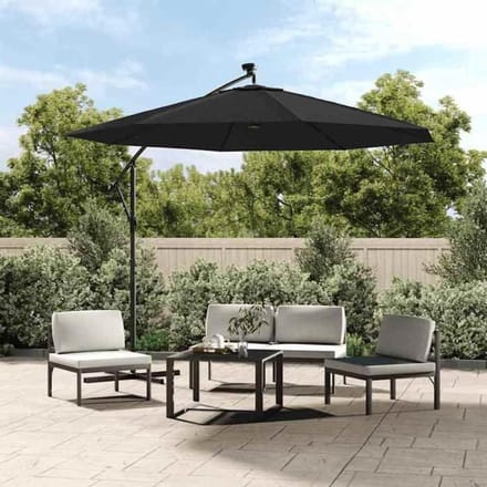 Maison Exclusive - Vervangdoek voor Zwarte Parasol 300 cm zwart
