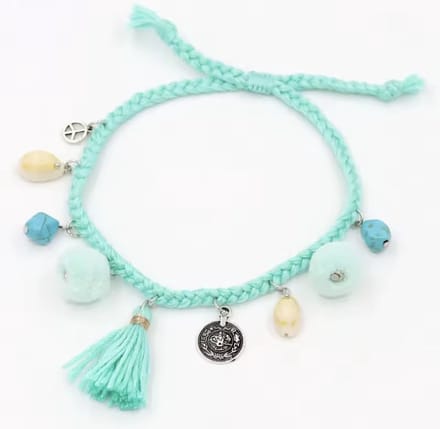 Jomide Enkelbandje - Bohemian - Schelpjes - Turquoise