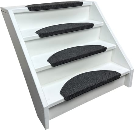 Elite Trapmatten - 15 stuks - Sisal Look donker grijs 62x19x3,5cm - Halve maantjes