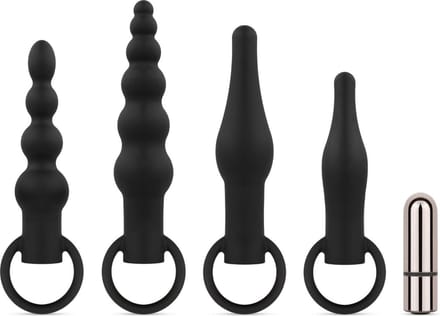 Anaal Plug Set Met Bullet Vibrator - Zwart