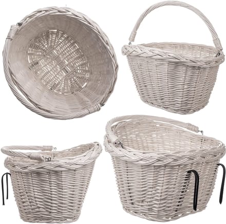 Darnis rieten fietsmand 35 x 27 cm wit
