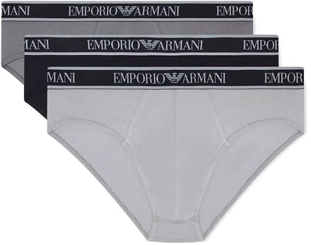 Armani Herenslips 3-pack met logoband grijs - zwart