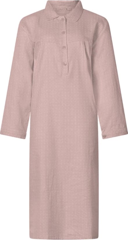Lunatex dames nachthemd flanel - maat S - Glass - roze