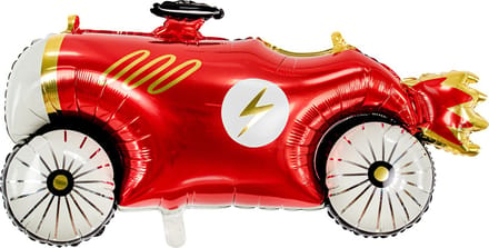 PARTYDECO - Rode raceauto folieballon 111 x 63 cm