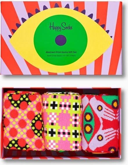 Happy Socks XSUR08-4300 3-Pack Abstract Print Socks Gift Set 41-46