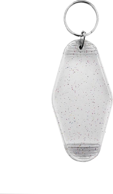 CombiCraft Blanco Hunter hotel sleutelhanger 45x88mm transparant glitter - 5 stuks