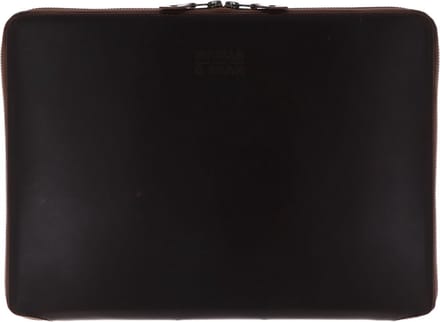 BUCKLE & SEAM Leren laptoptas met laptopvak Ralph Blu Leather Laptop Case Brown bruine