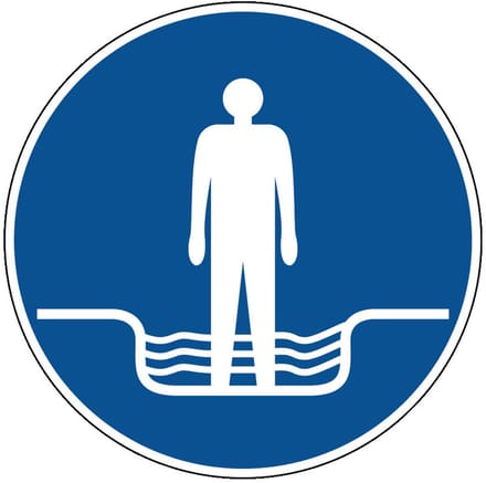 Voetbad verplicht bord - kunststof 100 mm