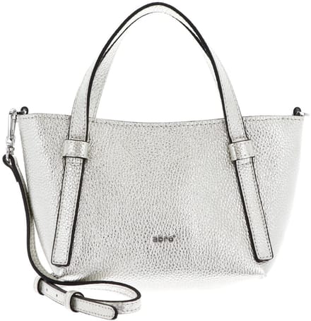abro handtas schoudertas Leather Shimmer COSMO Mini Handbag White / Whitegold zilverkleurig