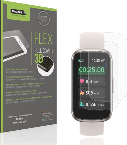 dipos FLEX – 2x Matte Screenprotector geschikt voor Tifozen P08 1.47 Zoll | Volledige Schermbescherming | Case-Friendly
