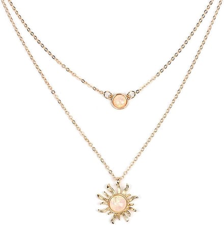 Ketting met Zon / Maan duo ketting goudkleur.