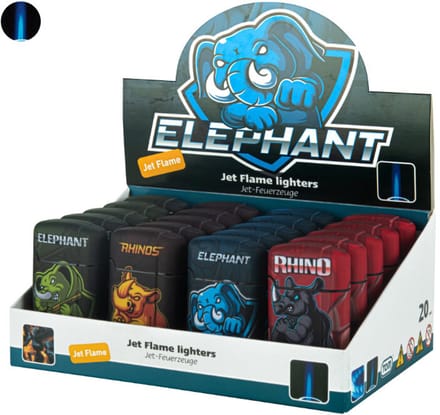 Turboaanstekers - 20 stuks - Elephant - Jet flame lighter - windaansteker - navulbaar- verstelbaar vlam