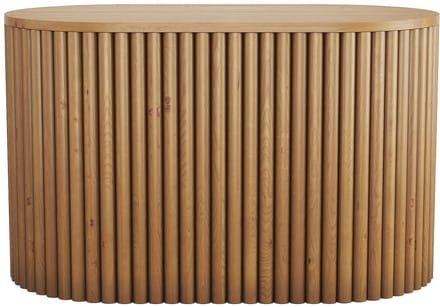 Vente-unique Zwevend wastafelmeubel in teakhout - 90 cm - TOWARI