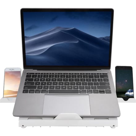 Multifunctionele Opvouwbare Hef Laptop Tablet Standaard van Aluminiumlegering met Antislipvel en Paneel gray