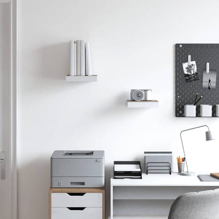 vidaXL - Wandschappen - zwevend - 2 - st - 23x23,5x3,8 - cm - MDF - eikenkleurig - wit