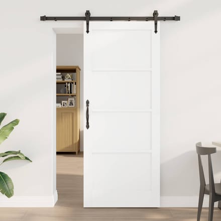 vidaXL - Schuifdeur - ORKDAL - 83 - x - 202 - cm - Massief - grenenhout - Wit