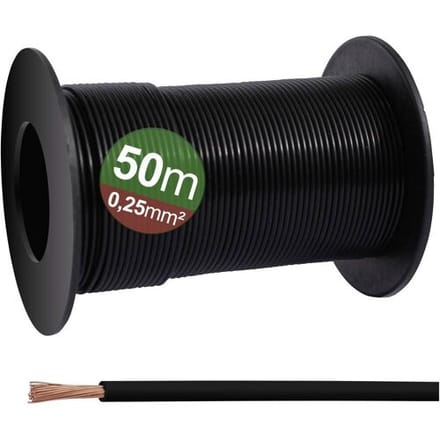 Quadrios 23CW023 Enkele ader 0.25 mm² Zwart 50 m