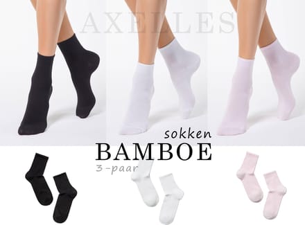 Bamboo sokken pastel kleuren, 3-paar geschenkset, maat 36/37 (23).