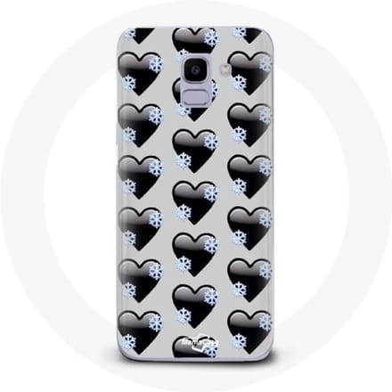 Hoesje voor Samsung Galaxy A8 2018 Zwarte hartenachtergrond