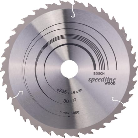 Bosch Accessories Standard for Wood Speed 2608640807 Hardmetaal-cirkelzaagblad 235 x 30 x 2.6 mm Aantal tanden: 30 1 stuk(s)