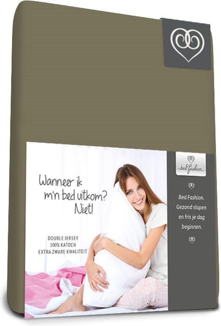 Double Jersey - Hoeslaken - 180 x 200 cm - Taupe