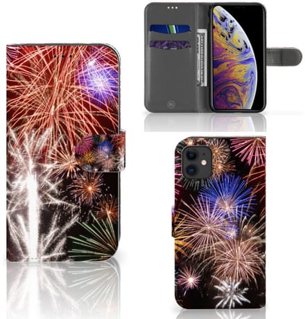 Apple iPhone 11 Wallet Case met Pasjes Vuurwerk