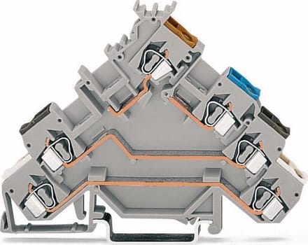 WAGO 280-580 Initiatorklem 5 mm Spanveer Toewijzing: L Grijs 50 stuk(s) Package