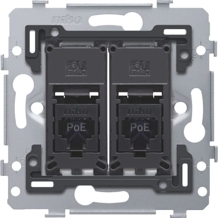 Dual RJ45 UTP Cat6 PoE++ Netwerkverbinding Basis - 170-79262
