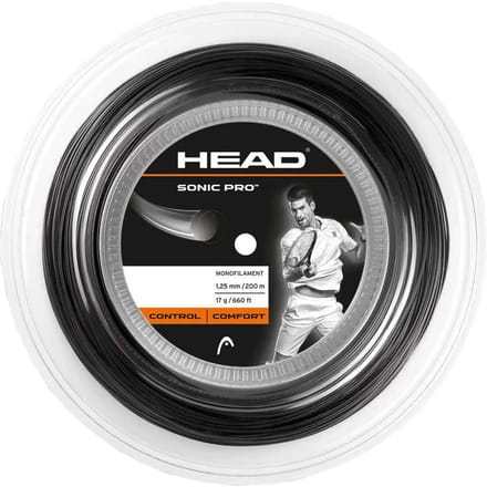 HEAD Sonic Pro Rol Snaren 200m-Zwart