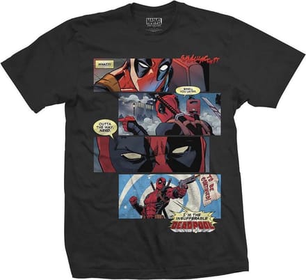 Marvel Deadpool Heren Tshirt -M- Strips Zwart