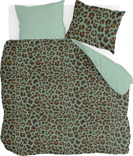 Byrklund Dekbedovertrek Lazy Leopard - 200x220 - 100% Katoen - Groen