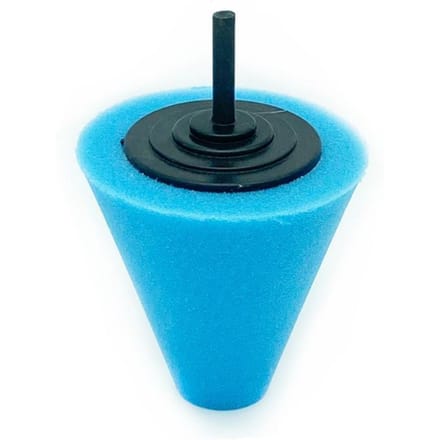 Cône de roue de polissage en éponge, 1 pièce, pour roues automobiles, utilisé pour perceuse électrique avec poignée, tête de meulage de vis bleu