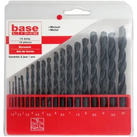Baseline Hss-metaalboor Set - Diam. 1-10mm - 19 Stuks