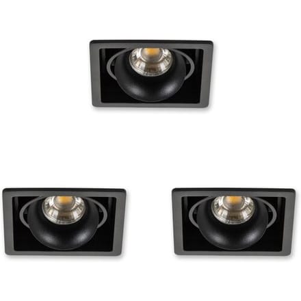 KS Verlichting Inbouwspot Bjorn 1 zwart set 3 stuks