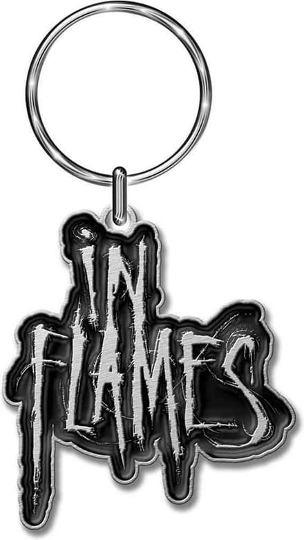 In Flames Sleutelhanger Logo Zilverkleurig/Zwart