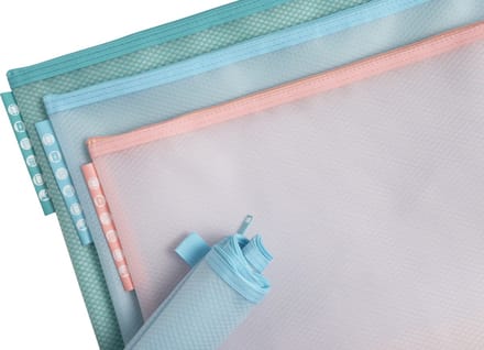 Exacompta 12x Tas met zipsluiting in soepele plastic Chromaline pastel - A4 - Geassorteerd - 37150E
