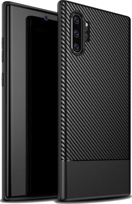 Luxe Carbon Backcover voor Samsung Galaxy Note 10 Pro - Zwart - TPU - Shockproof