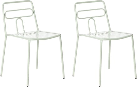 AGEROLA - Set van 2 tuinstoelen - Groen - Staal