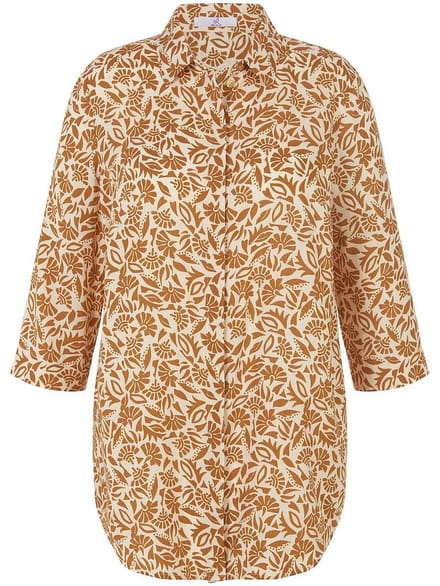 Lange blouse 3/4 mouwen Van Emilia Lay beige