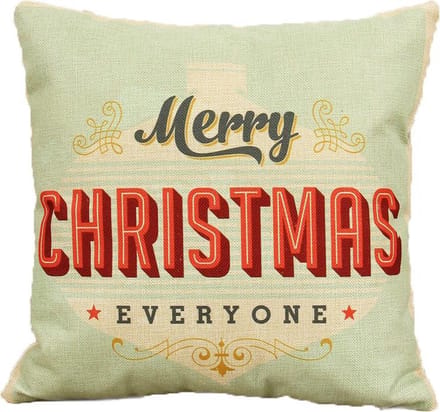 Kussenhoes - Kerst - Merry christmas everyone - linnen - 45cm