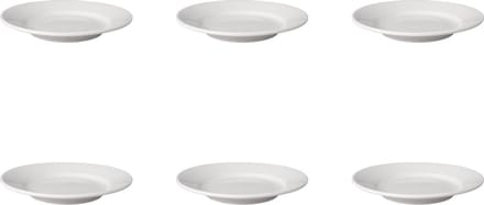 Mammoet - Bord - Brede rand - Budgetline - 18 cm - Wit - Porselein - 6 stuks