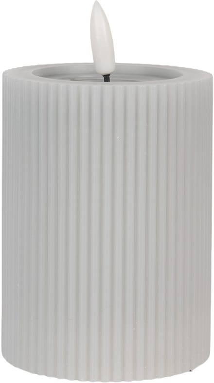 Clayre & Eef LED Kaars Ø 8x13 cm Grijs Wax