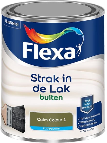 Flexa - Strak In De Lak Buitenlak Zijdeglans - Calm Colour 1 - Mengverf - 750 Ml