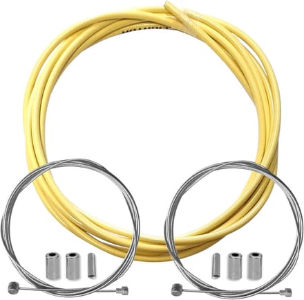 Remkabelset Fiets - Remkabels RVS - Fiets Onderhoud - Teflon Gecoat - 1.7m Kabel - Geel