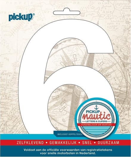 Pickup Nautic plakcijfer 150mm wit 6