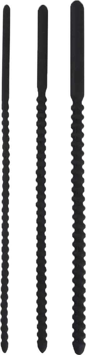 Kiotos - Set Van 3 Geribbelde Sounds/Dilators - Zwart