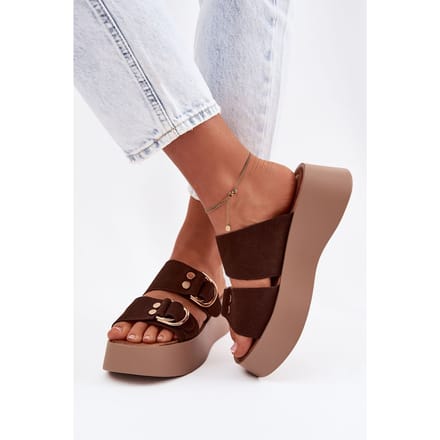 Solevia Platform Slides - Donkerbruin / 40